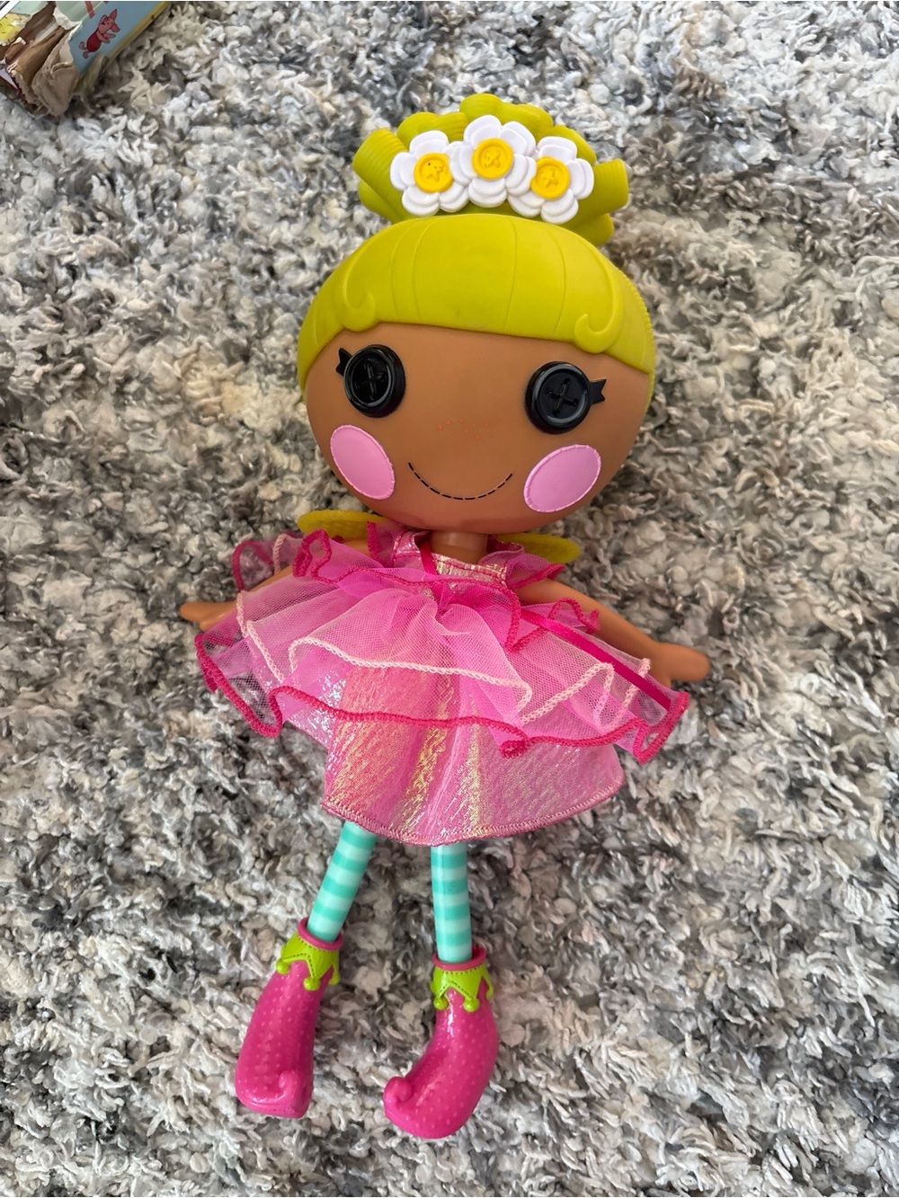 Pink Tulle Ballerina Doll with Yellow Hairpiece - Kids Toy